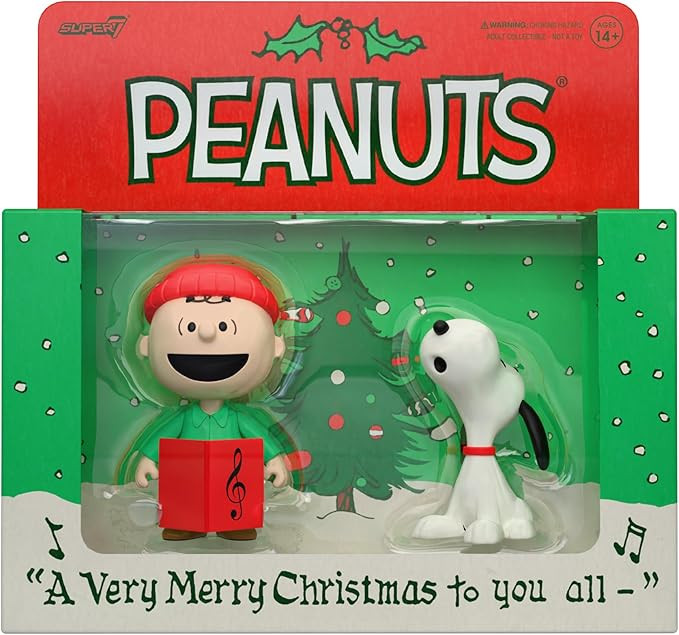 Super7 Peanuts Reaction Figures - 2 Pk Charlie Brown and Snoopy (Caroling) Action Figure | Amazon (US)
