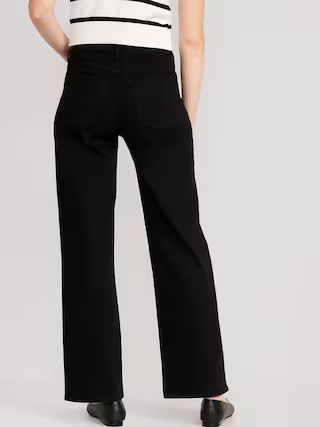 High-Waisted Wow Black-Wash Wide-Leg Jeans for Women | Old Navy (US)