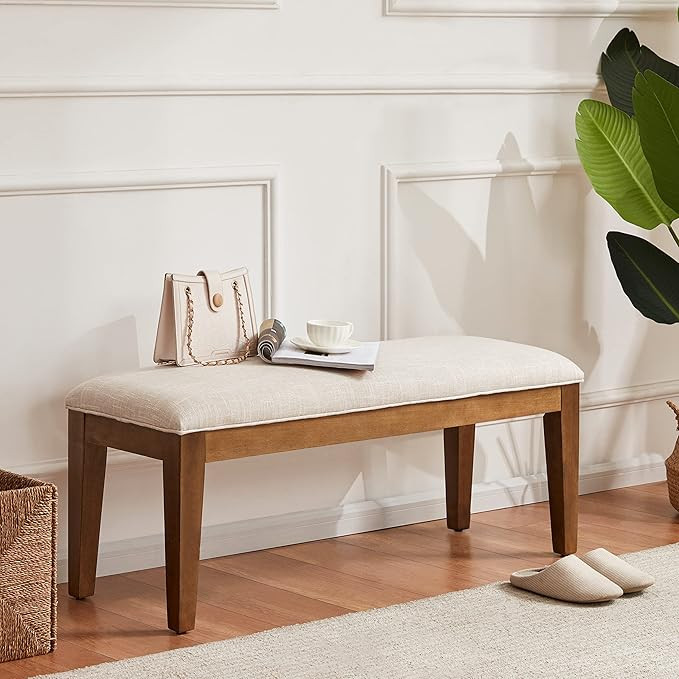 HUIMO Upholstered Bench for End of Bed, Entryway Bench for Living Room, Dining Bench with Padded ... | Amazon (US)