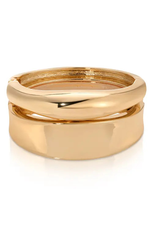 Ettika Set of 2 Bangle Bracelets in Gold at Nordstrom | Nordstrom