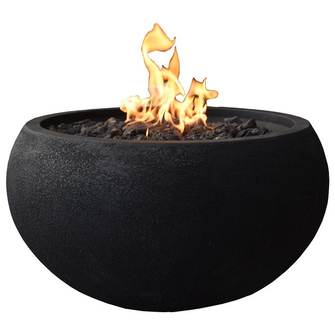 Elementi York 27-in W 40000-BTU Black Concrete Natural Gas Firebowl Lowes.com | Lowe's