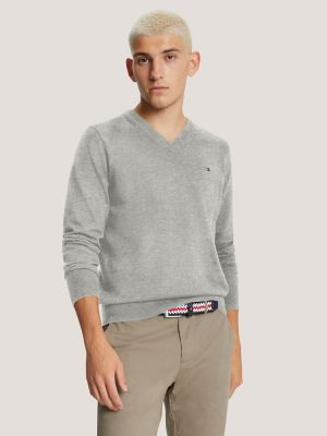 Tommy Hilfiger Men's Essential V-Neck Sweater Grey Heather - M | Tommy Hilfiger (US)