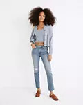 The Mid-Rise Perfect Vintage Jean in Ainsdale Wash: Knee-Rip Edition | Madewell