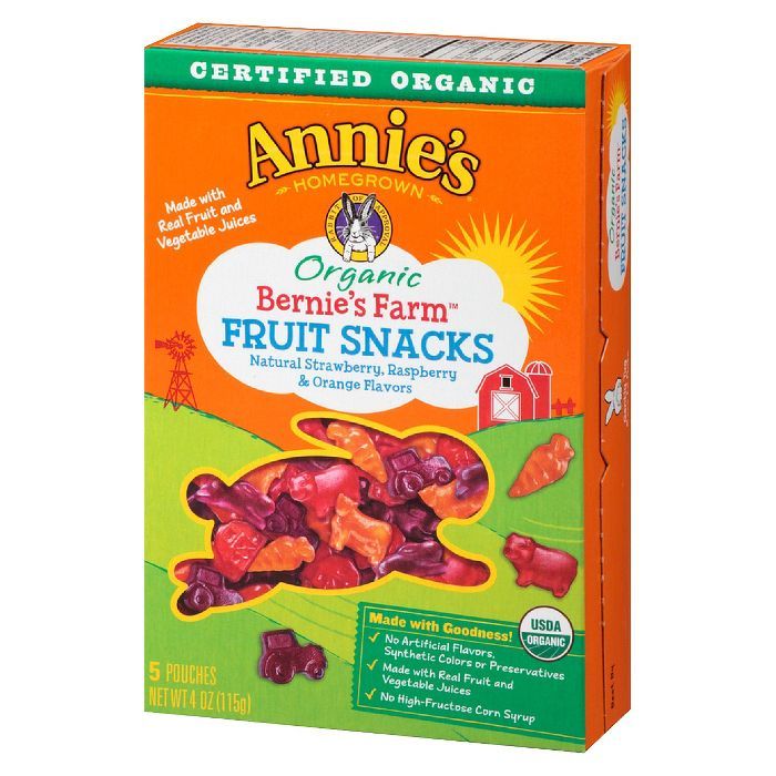 Annie's Homegrown Organic Bernie's Farm Fruit Snacks - 0.8oz 5ct | Target