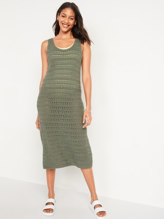 Fitted Sleeveless Sweater Midi Shift Dress for Women | Old Navy (US)