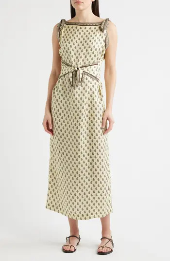 Amorette Taormina Paisley Silk Twill Column Dress | Nordstrom