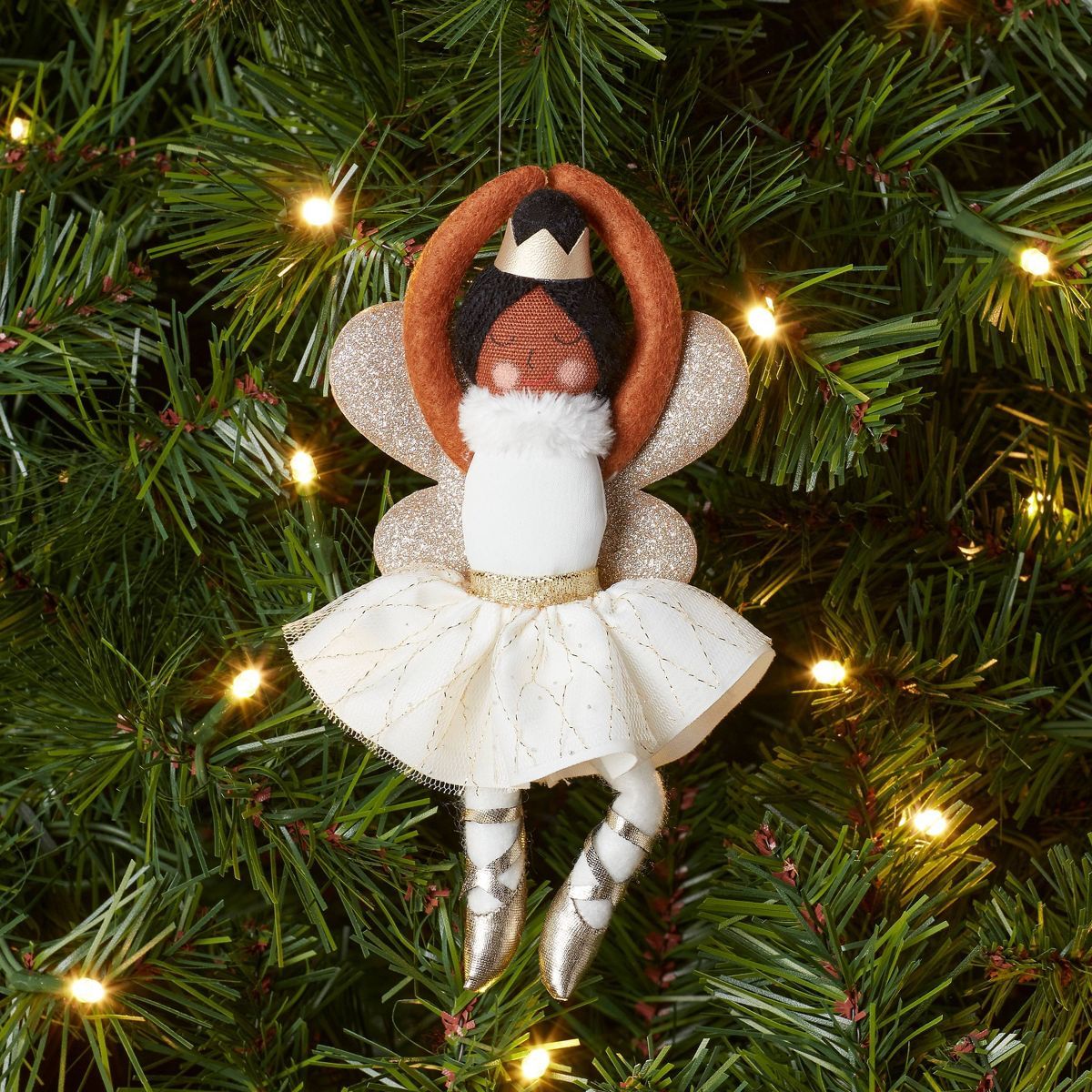 Fabric Ballet Dancer Fairy Christmas Tree Ornament Gold - Wondershop™ | Target