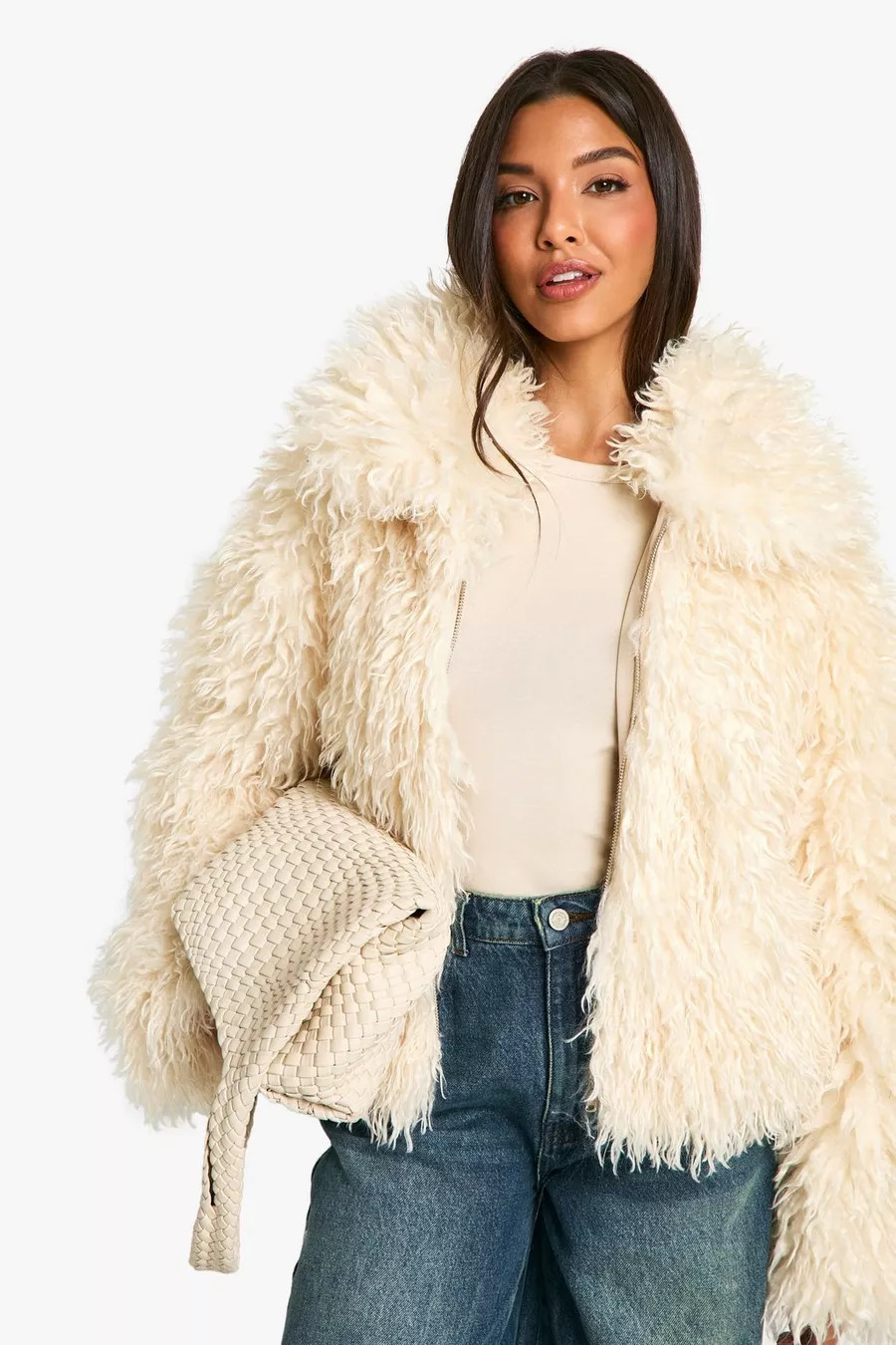 Manteau en synthétique douce | Boohoo.com (FR)