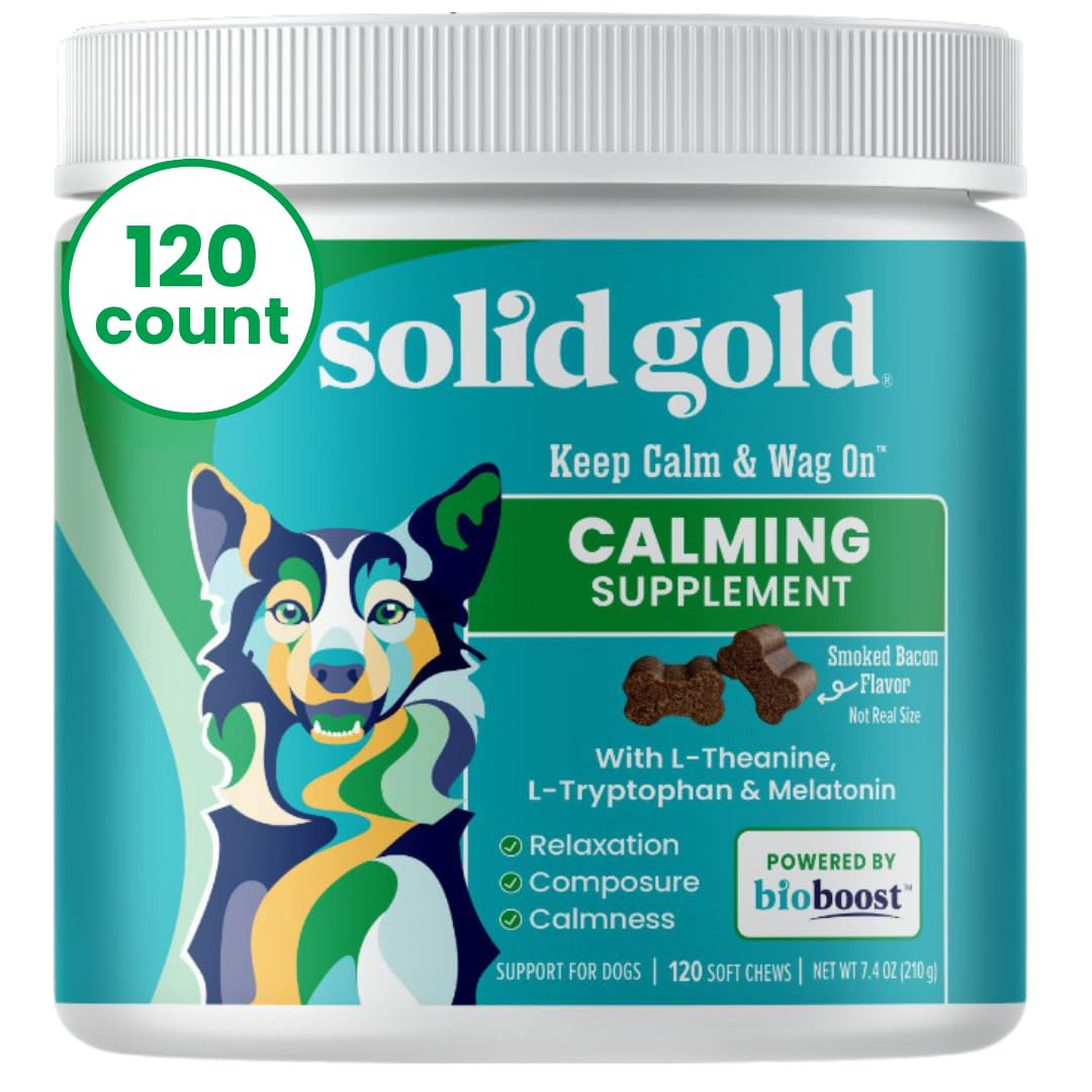Solid Gold Calming Chews for Dogs - Soothing Snacks for Stress & Dog Anxiety Relief - Melatonin &... | Amazon (US)