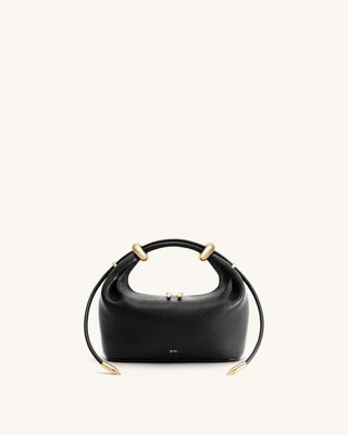 Ellie Metal Ring Embellished Top Handle Bag - Black | JW PEI US