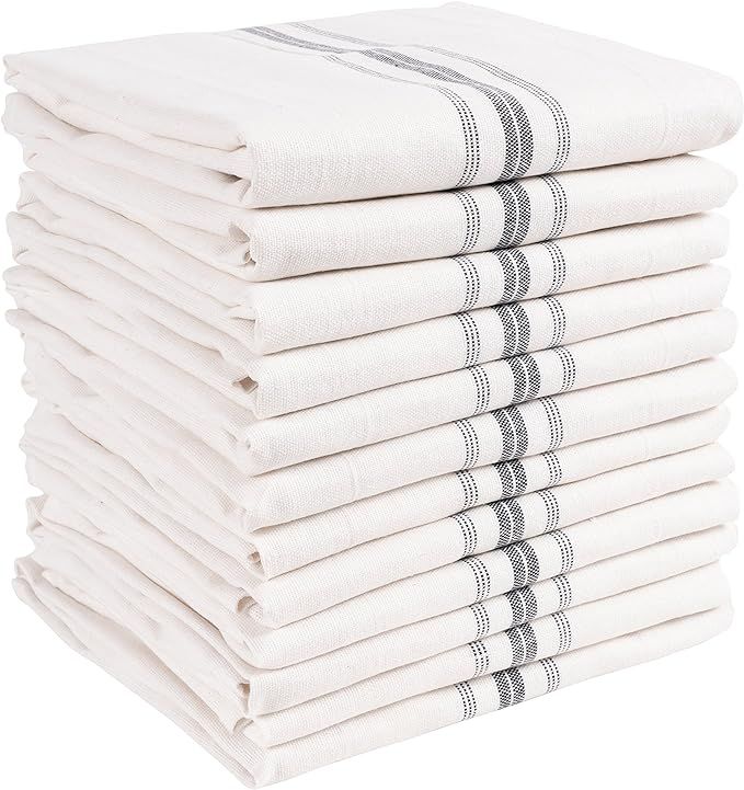 KAF Home Classic Farmhouse Stripe Kitchen Towels, Pure Cotton Dish Towels, Towel Dish Cloths for ... | Amazon (US)