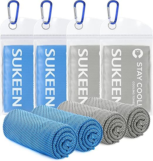 Sukeen [4 Pack] Cooling Towel (40"x12"),Ice Towel,Soft Breathable Chilly Towel,Microfiber Towel f... | Amazon (US)