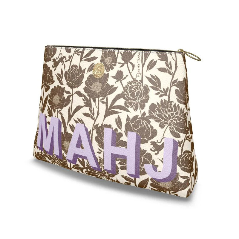 Roomy Leather Mahjong Tile Bag, MAHJ COCONUT PEONY | Jones & Daughters