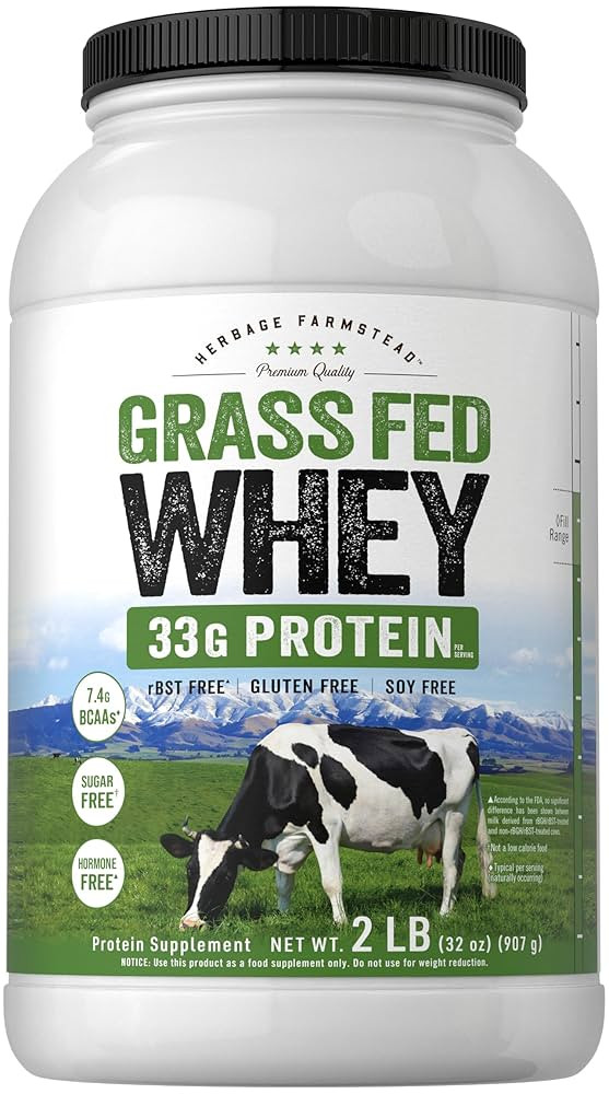 Carlyle Grass Fed Whey Protein Powder | 2lb | 33g of Protein Per Serving | Unflavored | Sugar and... | Amazon (US)