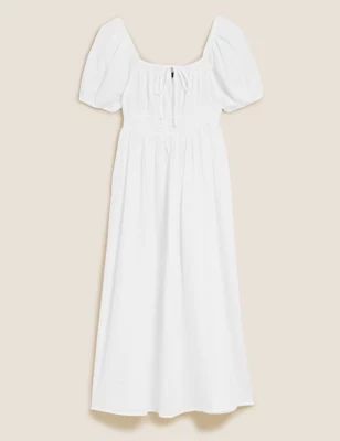 M&S Collection  Pure Cotton Square Neck Maxi Tea Dress  Product code: T527388 | Marks & Spencer (UK)