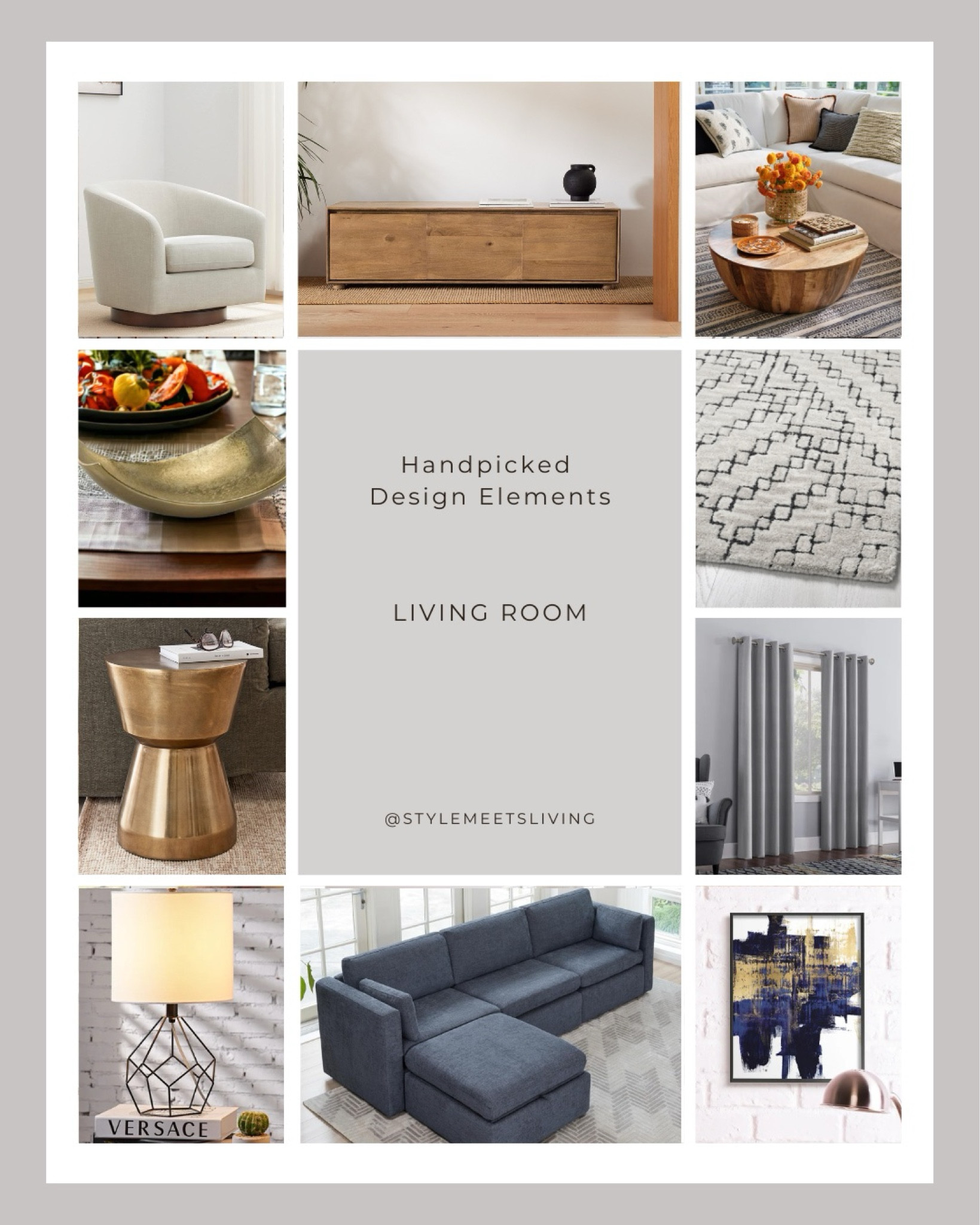 Discover a stunning living room mood board featuring sleek furniture, modern decor, and bold statement wall art. Clean lines and minimalist details create a timeless and sophisticated look, perfect for any home. 

#livingroomfurniture #livingroomdecor #statementwallart
#livingroominspo
#homedecor

#LTKHome #LTKSaleAlert