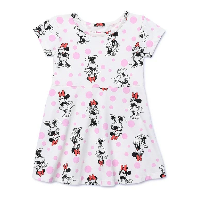 Minnie Mouse Toddler Girl Print Skater Dress, Sizes 12M-5T | Walmart (US)