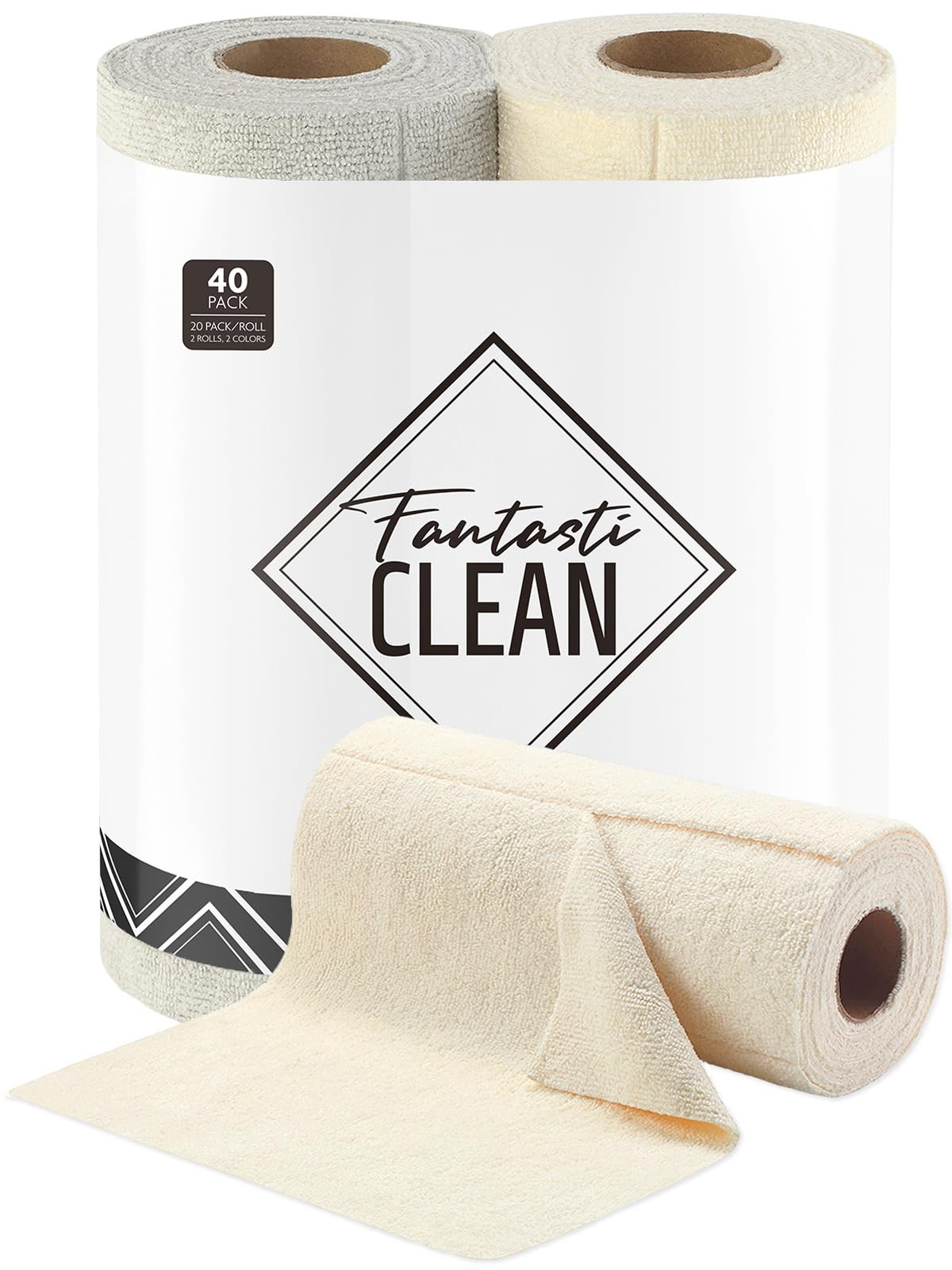 Fantasticlean Tear-Away Dish Cloth - 40 Sheets - 10'' by 10'', Reusable Washable Kitchen Towel Ro... | Amazon (US)