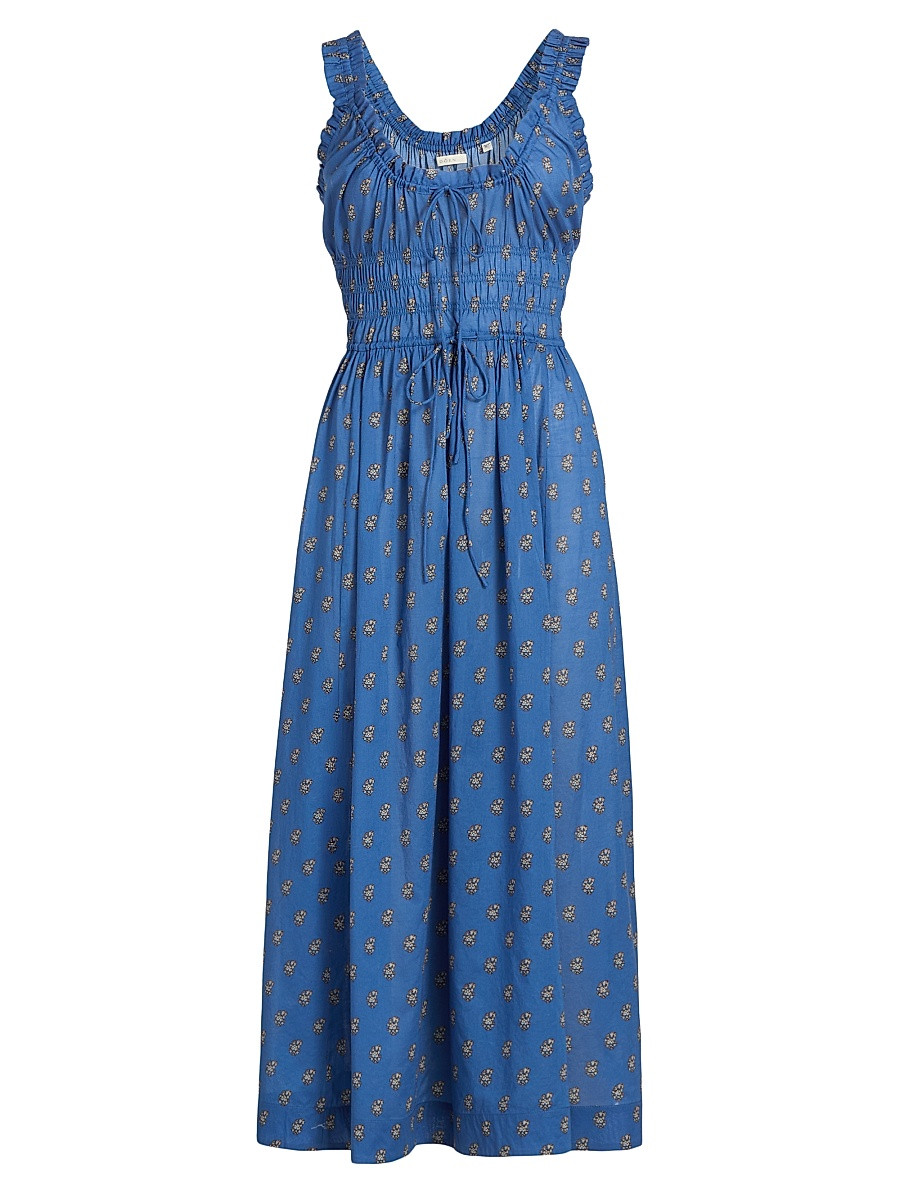 Women's Emmaretta Floral Foulard Cotton Midi-Dress - Eartha Paisley - Size XXS | Saks Fifth Avenue