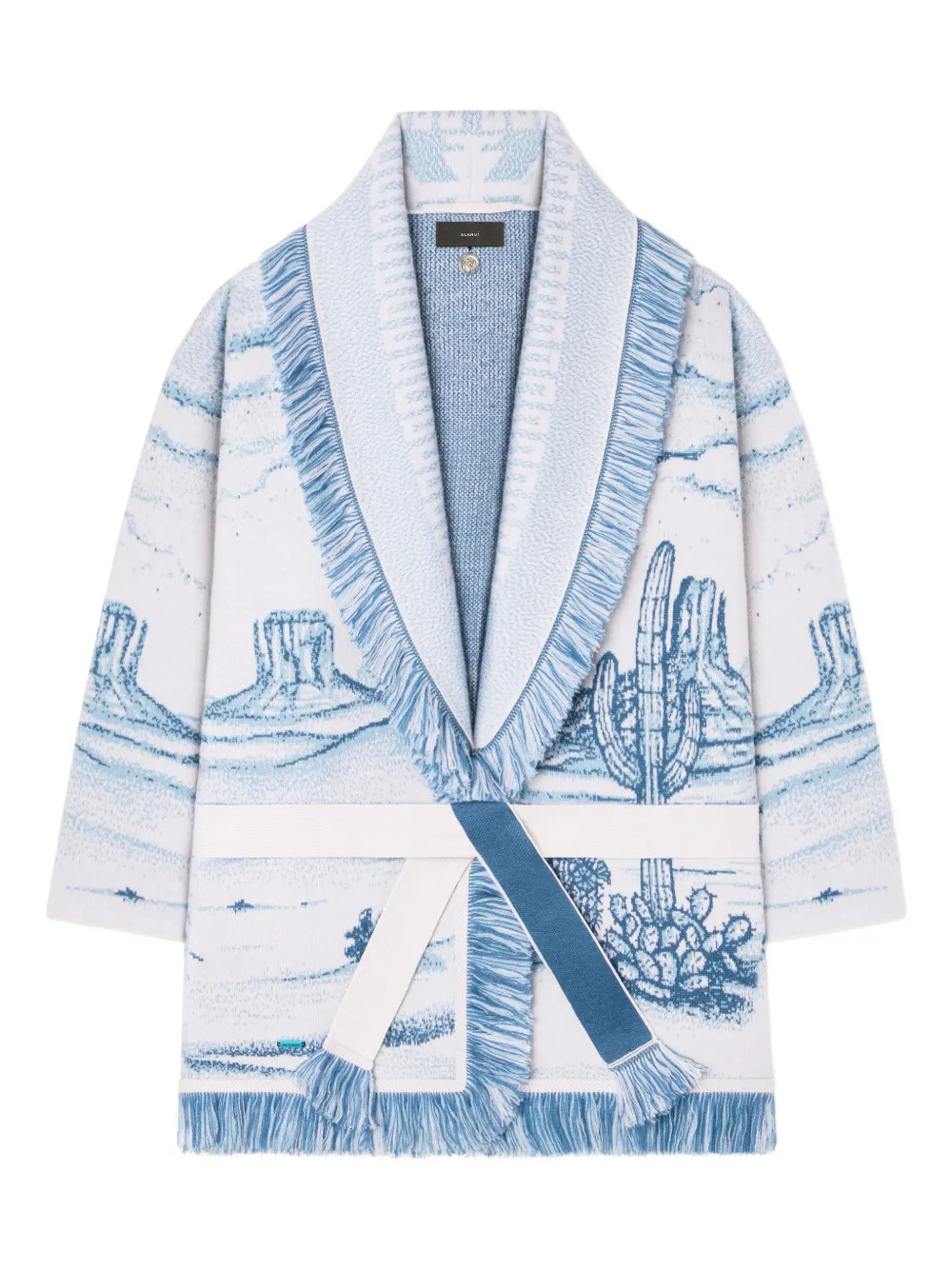 Alanui Silent Rider Fringed Cardigan | Blue | FARFETCH UK | Farfetch Global