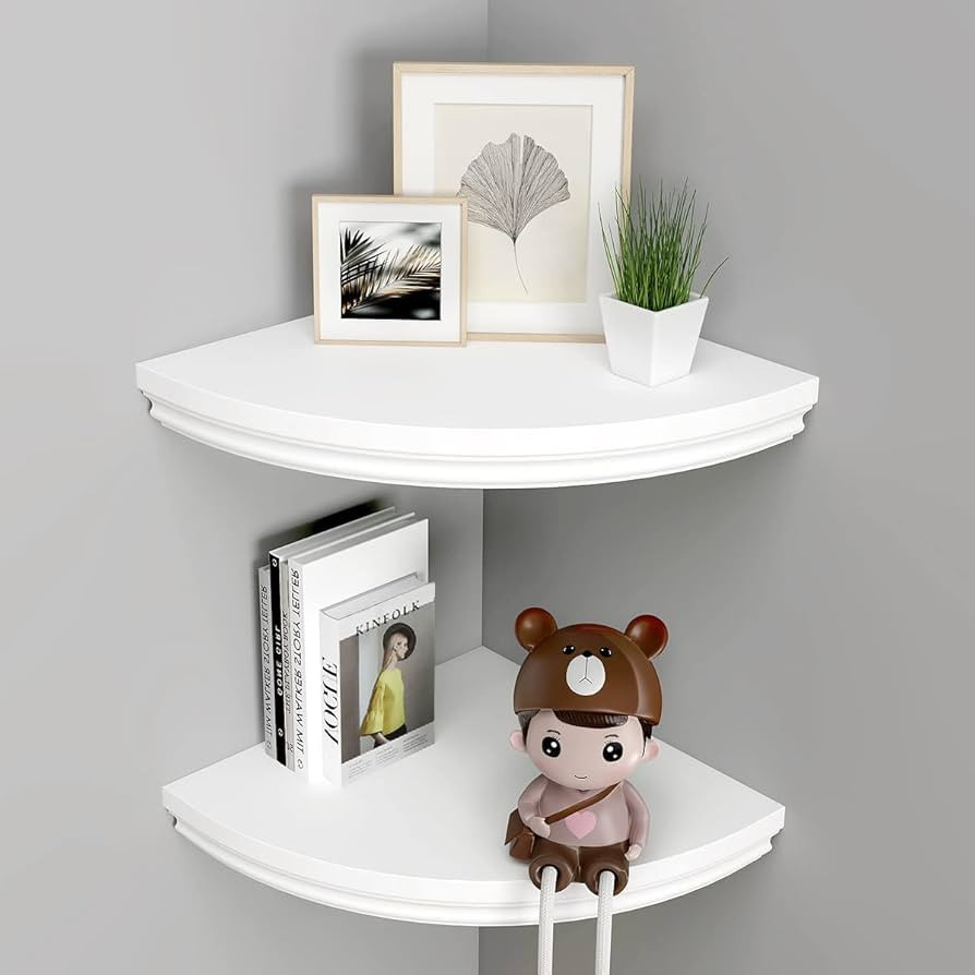 WELLAND Modern Wall Monted Corner Shelves, Corner Display Floating Shelf for Bedroom Office Home ... | Amazon (US)