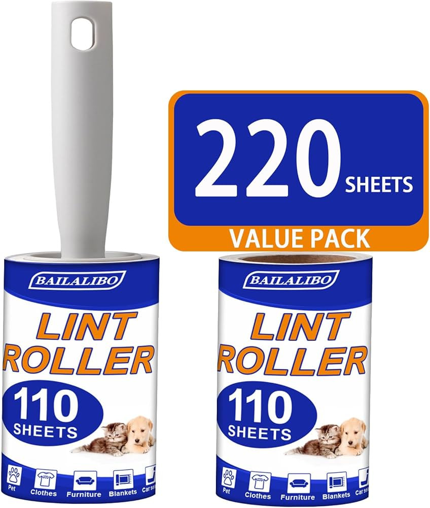Lint Roller, 220 Sheets Lint Rollers for Pet Hair Extra Sticky, Lint Remover for Clothes, Couch, ... | Amazon (US)