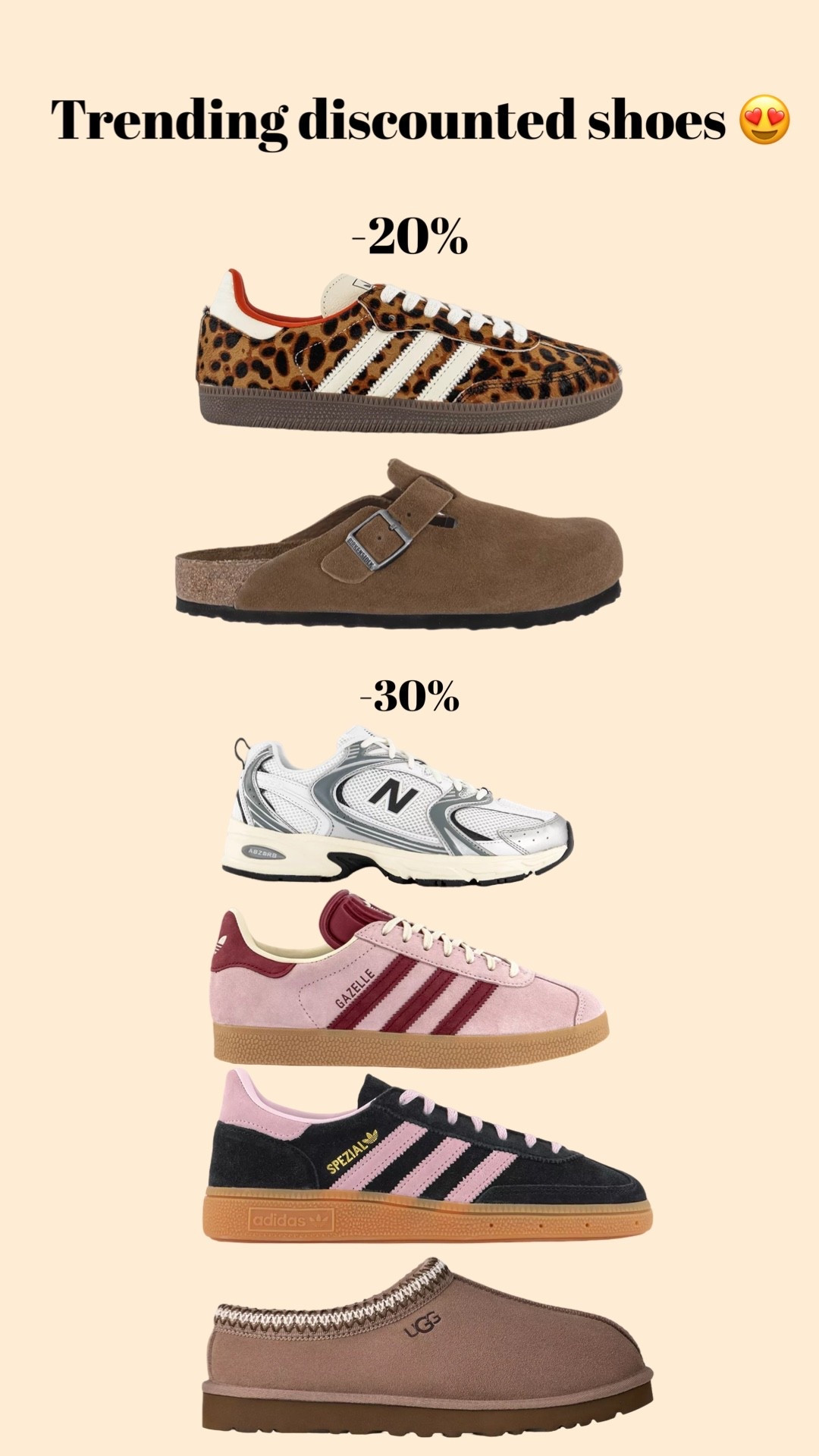 Trending trainers and shoes - all discounted! 

Sambas, new balance, gazelles, Birkenstock, Ugg 

#LTKCyberWeek #LTKuk