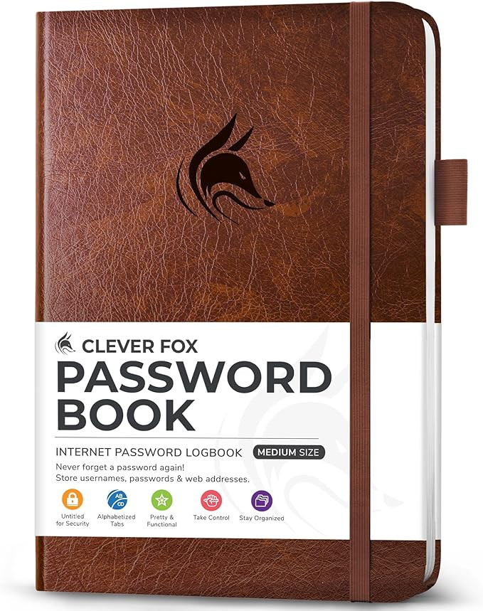 Clever Fox Password Book with tabs. Internet Address and Password Organizer Logbook with Alphabet... | Amazon (US)
