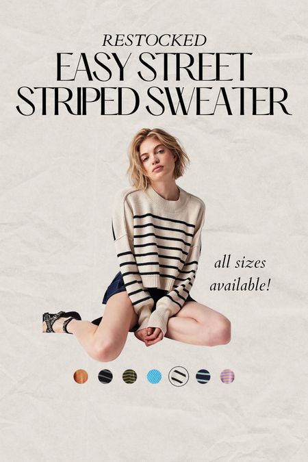 This striped swear I wore in London is back in stock in all sizes!! I’m so picky about sweaters and this one is not itchy at all, I’m loving it! 

#LTKstyletip #LTKunder100 #LTKFind