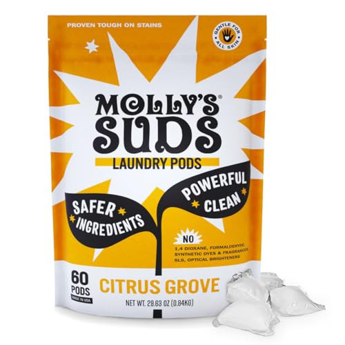 Molly's Suds Laundry Detergent Pods | Clean Detergent for Sensitive Skin | Ultra Concentrated and Stain Fighting | Citrus Grove - 60 Count | Amazon (US)