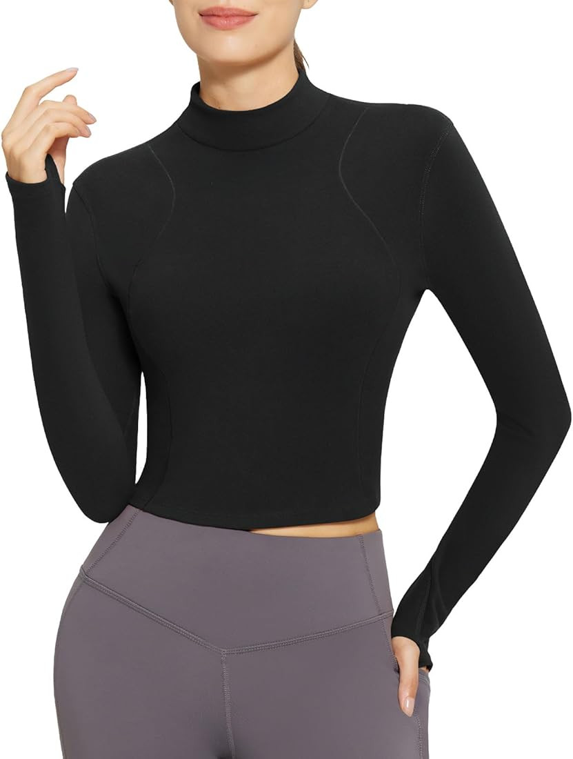 BALEAF Women's Thermal Tops Fleece Lined Shirts Long Sleeve Cold Weather Winter Gear Workout Zipp... | Amazon (US)