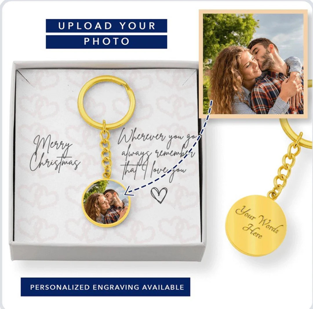 Christmas Photo Keychain: Picture keychain, custom keychain, gifts, photo key chain, photo keycha... | Etsy (US)