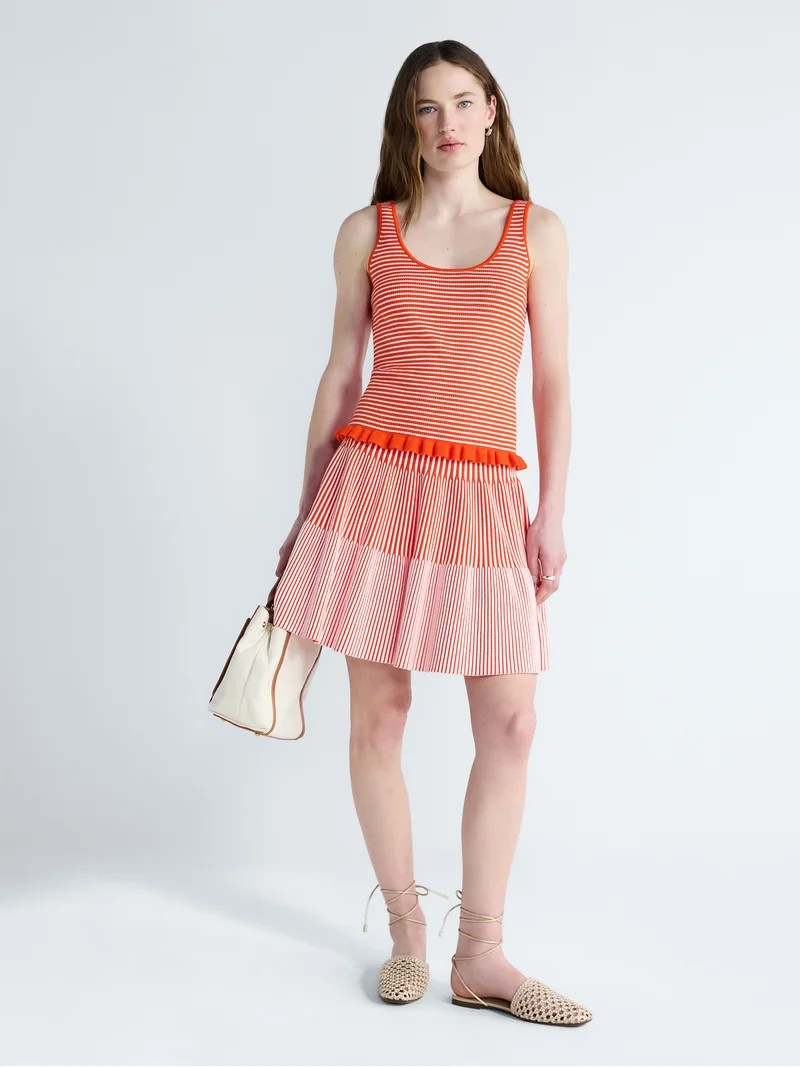 Free Assembly Women's and Women's Plus Ruffle Hem Knit Tank Top, Sizes XS-4X | Walmart (US)