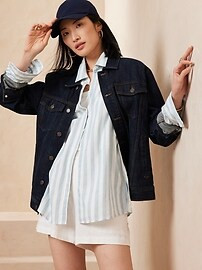 Linen-Blend Oversized Shirt | Banana Republic Factory
