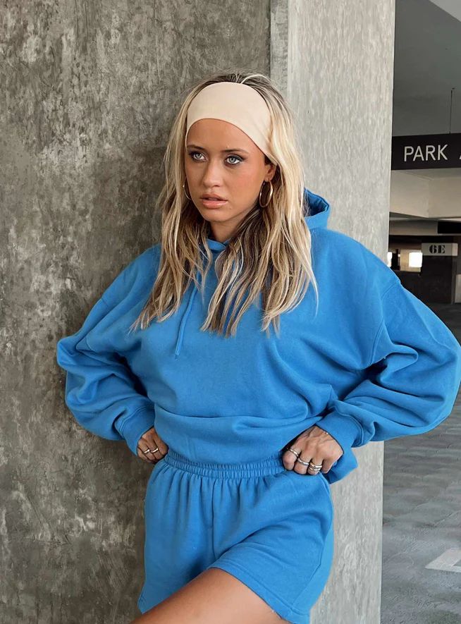 Ritu Oversized Hooded Sweatshirt Blue | Princess Polly US