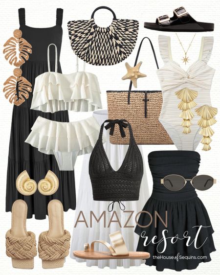Shop these Amazon Vacation Outfit and Resortwear finds! Beach travel outfit, maxi dress, bikini, swimsuit, mini dress, maxi skirt, linen skirt, Basket bag, straw bag, beach bag, Bottega Lido sandals, Rattan sandals crochet top and more! 

Follow my shop @thehouseofsequins on the @shop.LTK app to shop this post and get my exclusive app-only content!

#liketkit #LTKShoeCrush #LTKTravel #LTKSwim
@shop.ltk
https://liketk.it/4FCPF