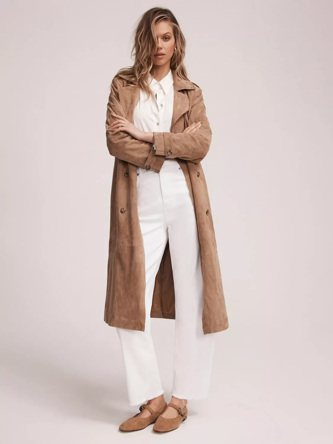 Mint Velvet Suede Trench Coat | John Lewis (UK)