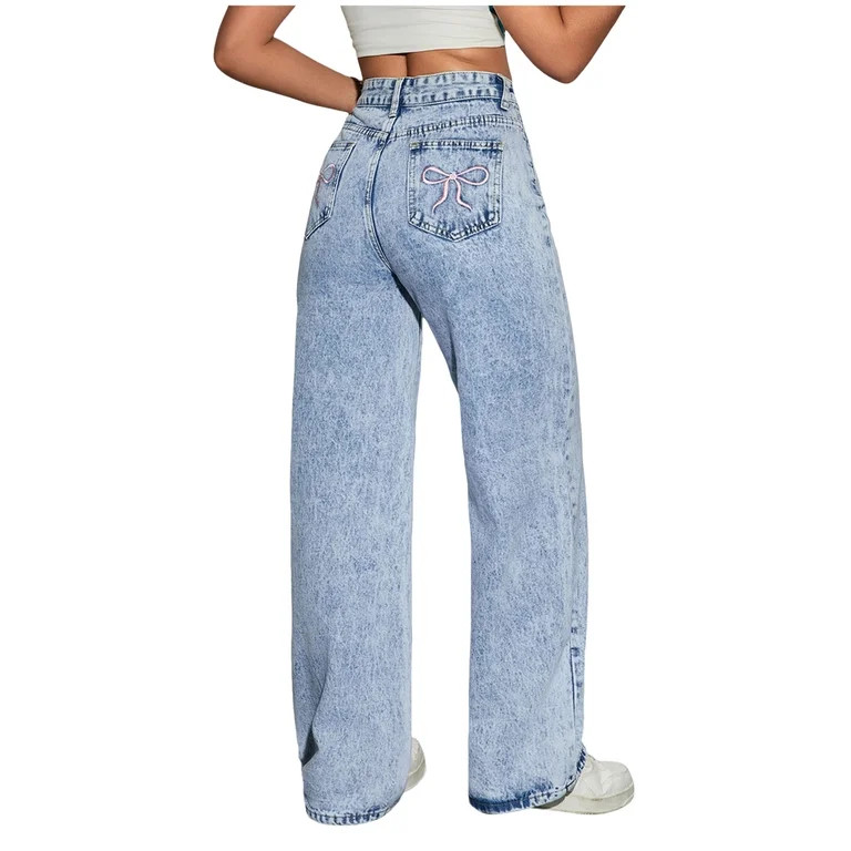 Cute Baggy Jeans for Teens Baggy Jeans for Girls - Wide Leg Teen Girls Cute Star Jeans Tween Girl... | Walmart (US)