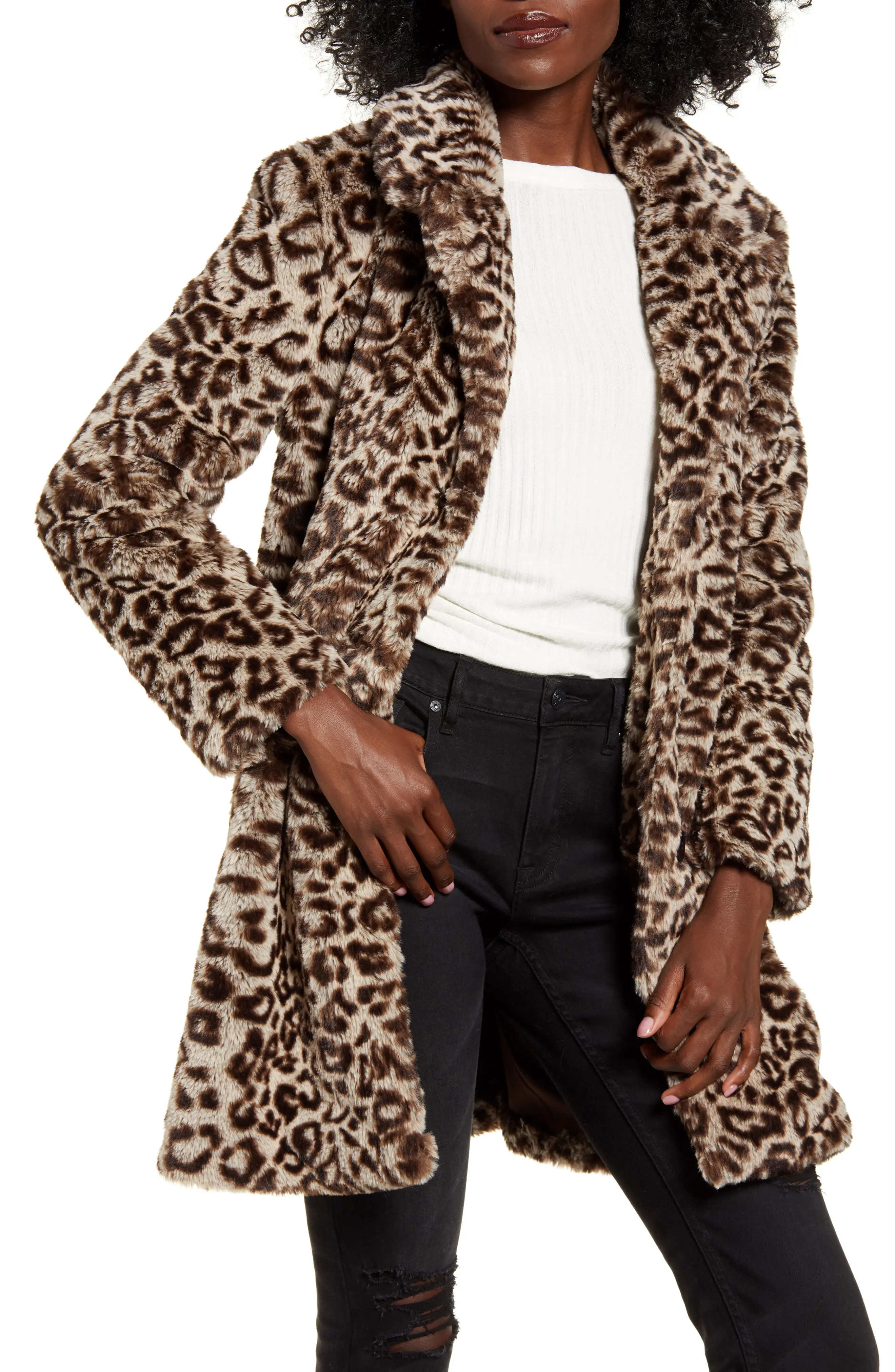 BB Dakota Leopard Faux Fur Coat at Nordstrom Rack | Nordstrom Rack