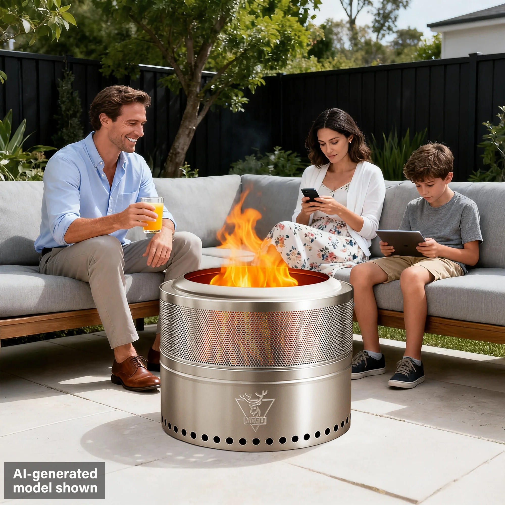 Outdoor Fire Pit, 17.7'' Stainless Steel Folding Smokeless Fire Pit with Removable Ash Pan Wood Burning Outdoor Fireplace | Wayfair North America