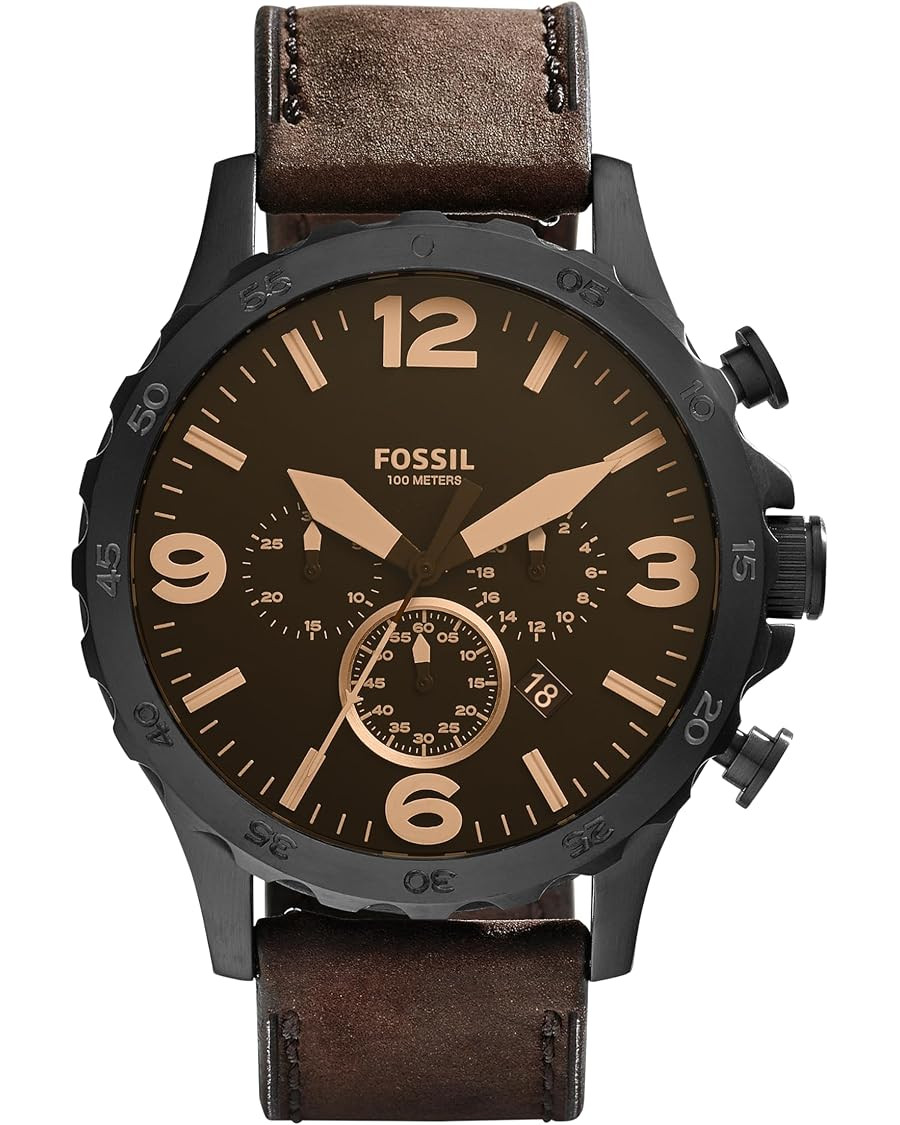 Fossil Men's Nate Quartz Stainless Steel Chronograph Watch | Amazon (US)