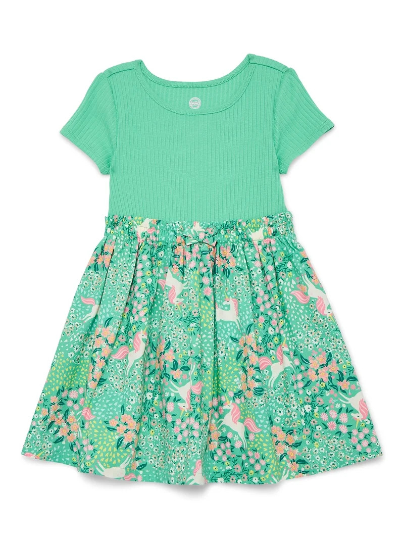 Wonder Nation Toddler Girls Poplin Dress, Sizes 12M-5T | Walmart (US)