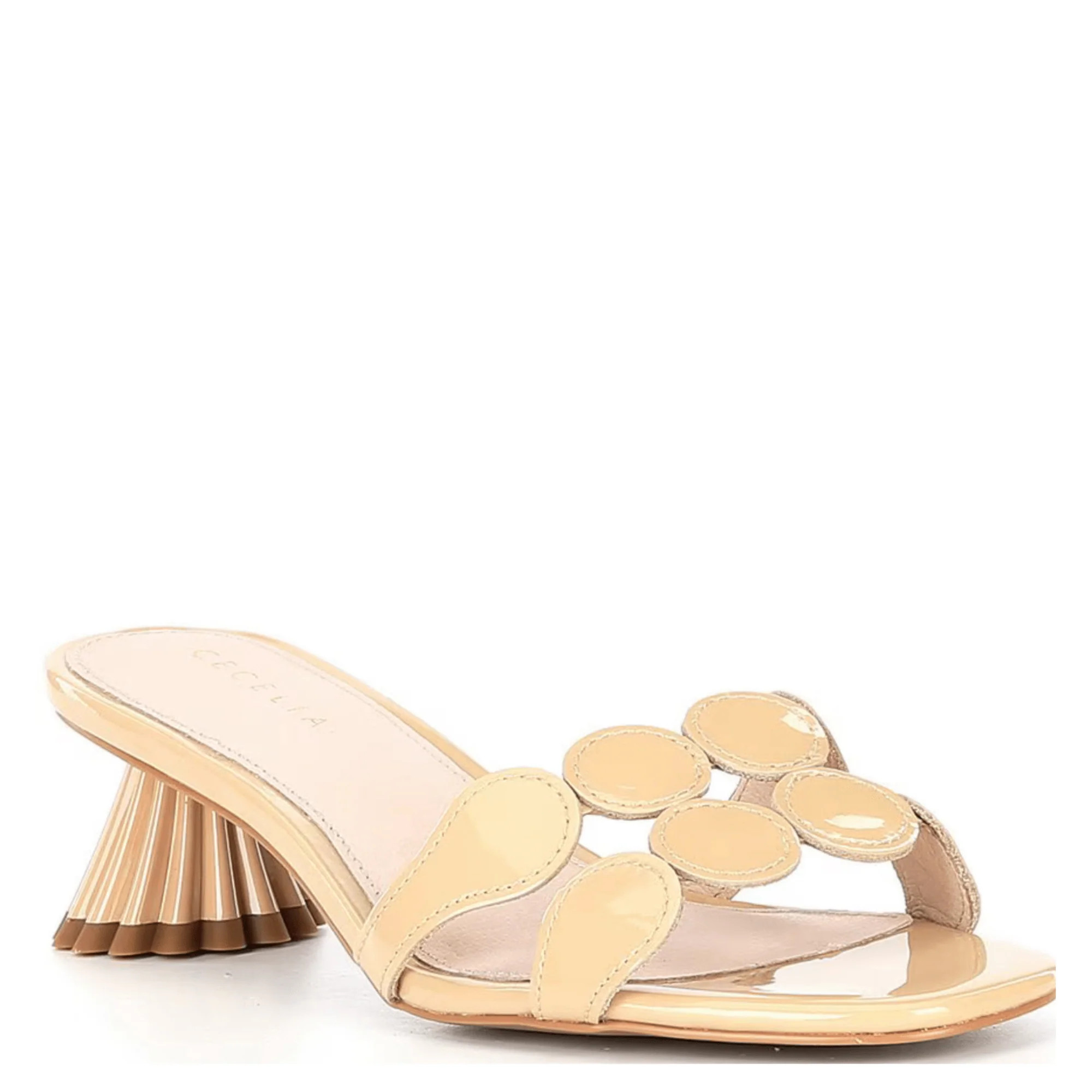 Bunny Statement Slide Kitten Sandal - Dust Patent | Cecelia New York