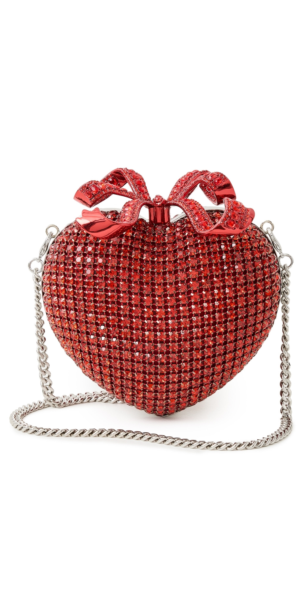 Self Portrait Red Crystal Heart Clutch Color One Size | Shopbop