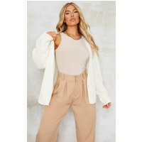 Cream Chunky Knit Slouchy Cardigan | PrettyLittleThing CAN
