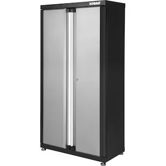 Kobalt Steel Freestanding Garage Cabinet in Silver (36-in W x 72-in H x 18.5-in D) | Lowe's