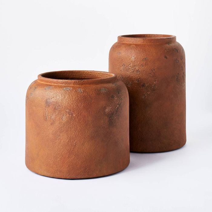 8" x 9.5" Rustic Vase Brown - Threshold™ designed with Studio McGee | Target