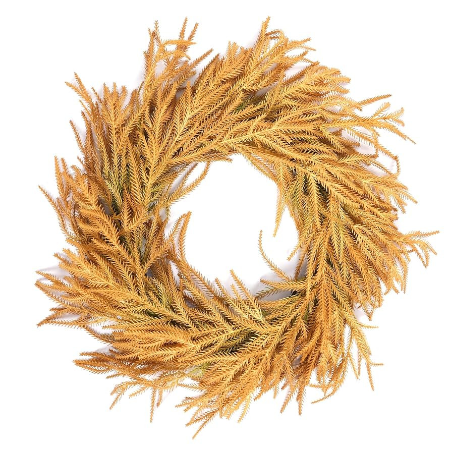 Fall Wreath for Front Door - 24" Autumn Harvest Wreaths Artificial Farmhouse Wreath with Ear of W... | Amazon (US)