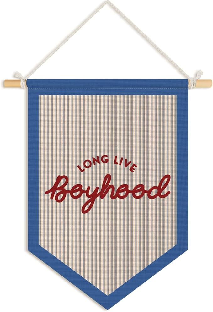 Wheatwin Long Live Boyhood Pennant Flag Banner, Boys Room Decor, Vintage Playroom Wall Decor for ... | Amazon (US)