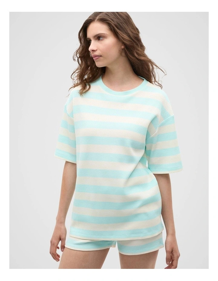 Stripe T-shirt and Short PJ Set in Skyway | Myer